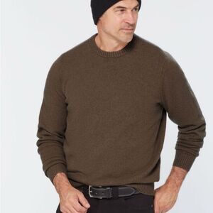 Duluth Men's Lambswool Crew Sweater Navy Large Tall NWT